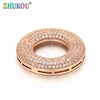 27mm Handmade Micro Pave Cubic Zirconia Beads Charms for Diy Crafts Jewelry Findings Making, Model: VZ142 ► Photo 1/5