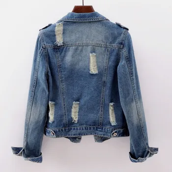 

Harajuku Cowgirl Jacket 2019 New Korean Women Fashion Locomotive Coat Large size 6XL Short Female Spring Autumn Outerwear NO692