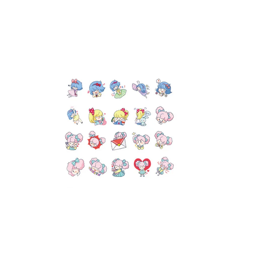 15packs/lot Kawaii Cartoon Girl Stickers Diary Note Lovely DIY Decorative Stickers Scrapbooking DIY Gift Product Sealing Label