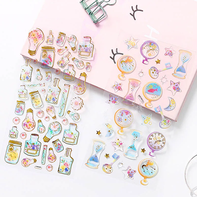 

Three-dimensional Nice Gift Mobile Phone Decoration Epoxy Sticker 1 Sheet Diary Album Stickers Crystal Self-adhesive