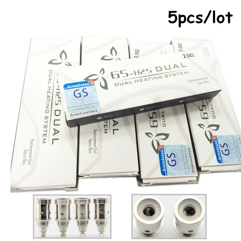 

5pcs/lot GS H2s Electronic Cigarette Replacement Atomizer evaporator coil head 2.0ohm Vaporizer For H2S T3s T3d E Cigarette Core