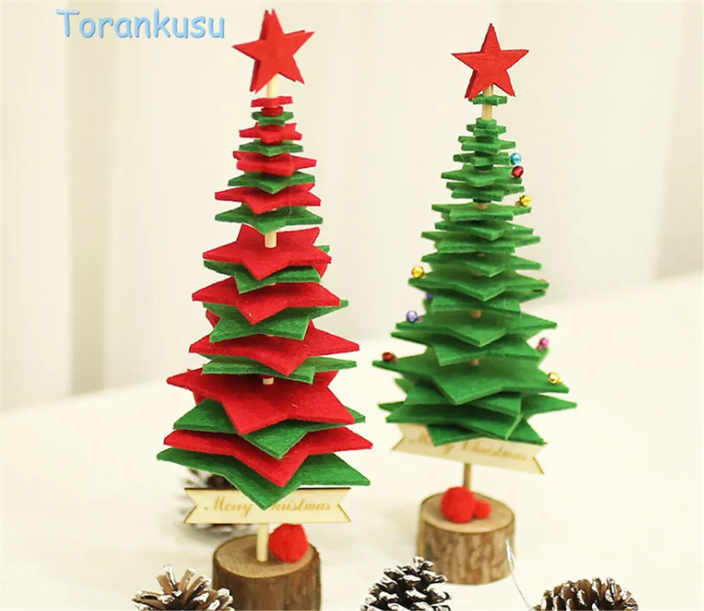 3D DIY Felt Christmas Tree Toys Kids Gifts  Artificial Tree Xmas  Model Toys Home Decoration Desktop Christmas toys for children