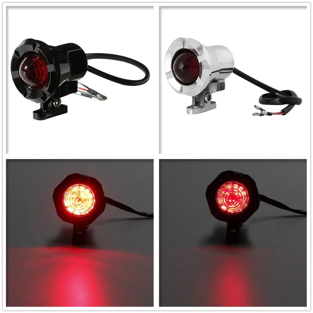 

Motorcycle LED Tail Lamp Brake Light Red Smoke Lens Fit For Harley Racer Chopper Dyna Black/Chrome