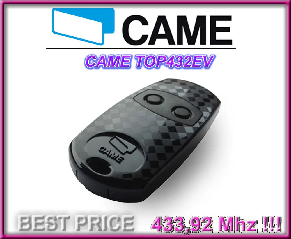 

CAME TOP432EV TOP 432EV 432EE Garage Door/Gate Remote Control Replacement Cloning/Duplicator Remote Control Key Fob 433Mhz