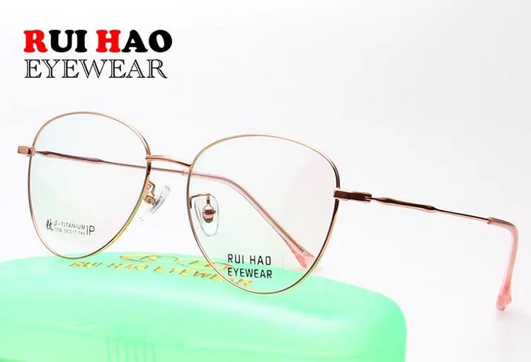 Кошачий глаз, очки для женщин, Ретро стиль, оптические очки для мужчин, супер светильник, титановый сплав, очки, модные очки 7756