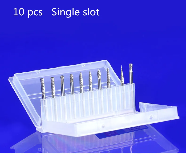 3x3 хвостовик карбида вольфрама фреза роторный инструмент один/двойной слот Алмазная резка роторный дремель инструменты электрический шлифовальный - Цвет: Single slot