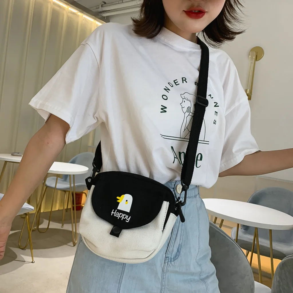 Bolsa feminina поперечная модная парусиновая однотонная мультяшная сумка bolsos mujer de lona портмоне сумка на плечо Повседневная сумка#20