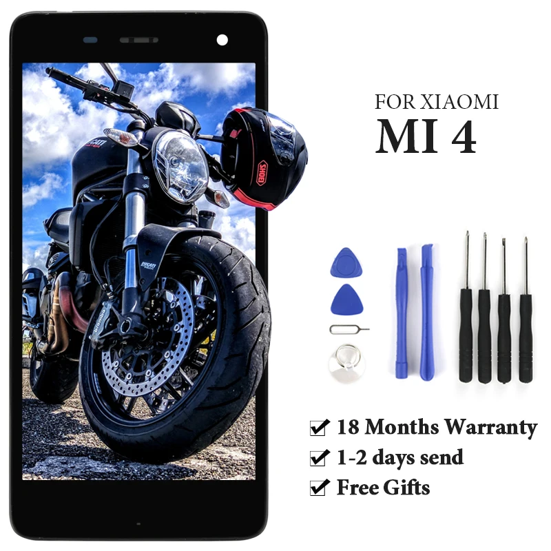 5 ''черный белый OEM Высокое качество сенсорный экран для Xiaomi Mi 4 ЖК-дисплей с