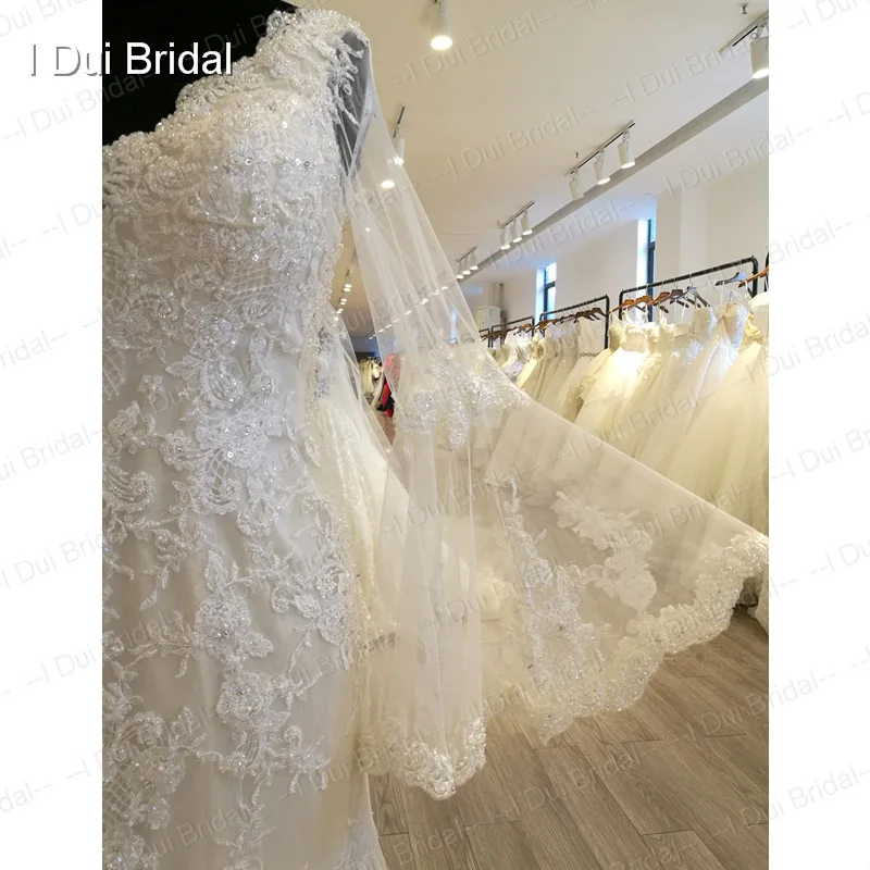 Блестящее длинное свадебное платье с рукавами-колокольчиками, v-образный вырез, иллюзия на спине, Аппликация из бисера, свадебное платье