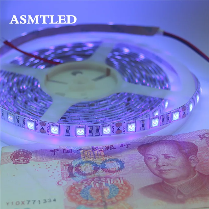 DC12V 0 5 м УФ светодиодная лента 5050 SMD 60 светодиодов/м ip65/не водонепроницаемый