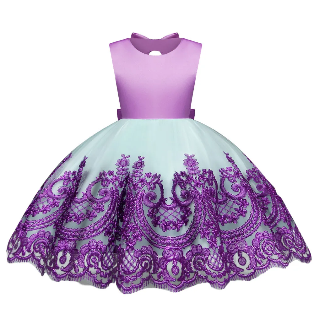 

SAGACE kid dress Child Girls Lace Bowknot Princess Wedding Performance Formal Tutu Dress Clothes Sleeveless Evening dress summer