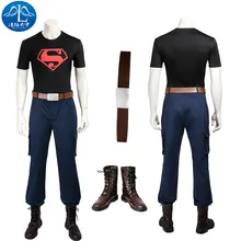 ManLuYunXiao 2017 Cosplay Costume Superboy Roleplay Young Justice Men’s T-shirt Pants Cosplay Free Shipping Custom Made