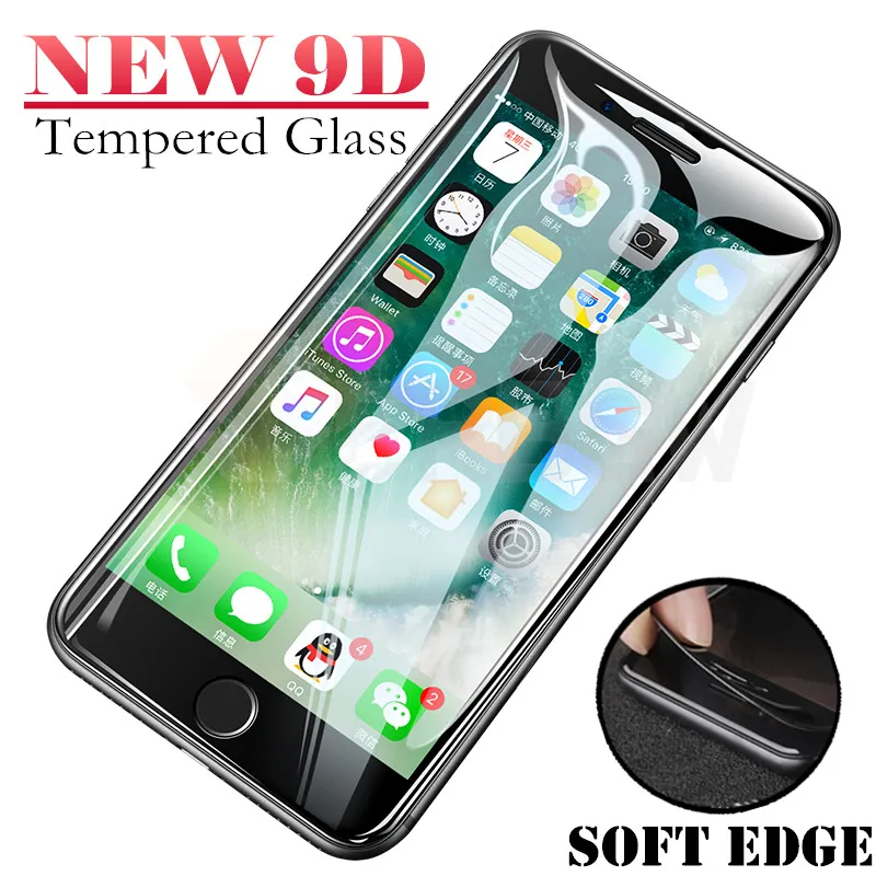9D protective glass for iPhone 6 6S 7 8 plus X glass on iphone 7 6 8 X R XS MAX screen protector iPhone 7 6 screen protection XR