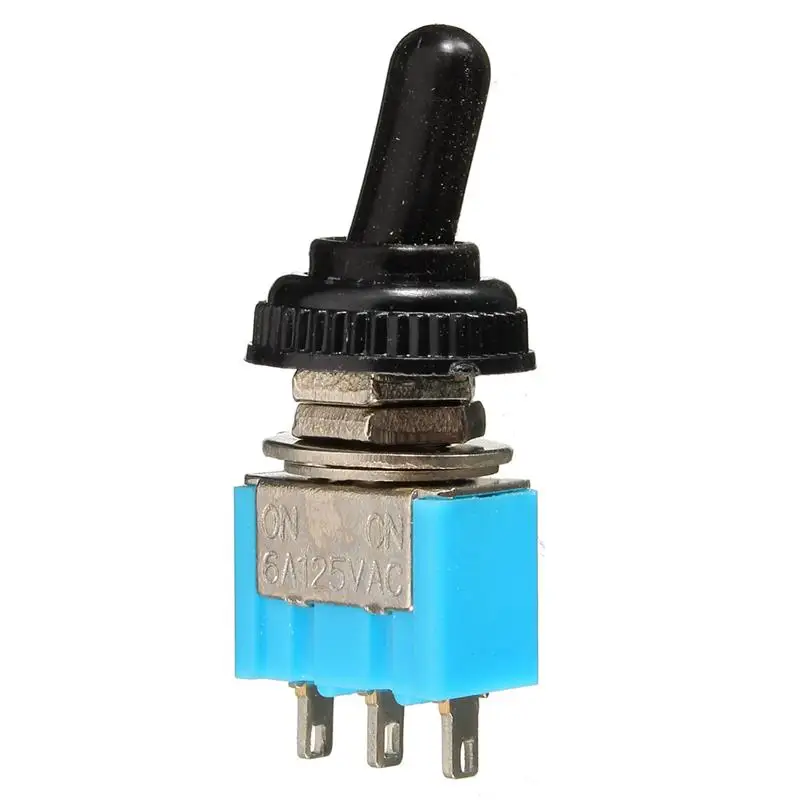 1PC SPST 2P MINI TOGGLE SWITCH 6AMP@125V TRANS-RED COVER #66-1230/66-5018 ON-OFF 