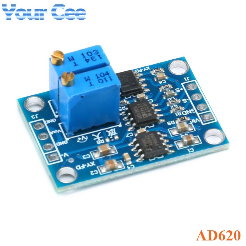 

AD620 AC DC Voltage Amplifier Signal Instrumentation Module Board 3-12VDC
