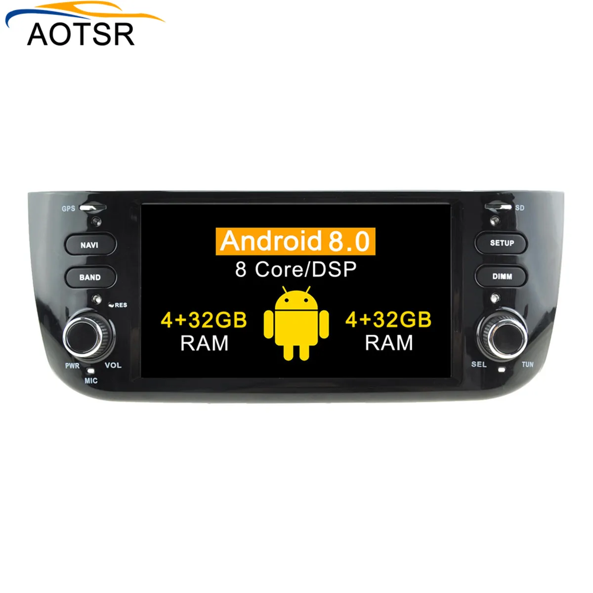 Excellent 4+32 Android 8.0 Car Radio GPS Navigation Multimedia Stereo For  Fiat Punto 2009-2015 Linea 2012-2015 Auto Audio DVD WIFI BT IPS 0