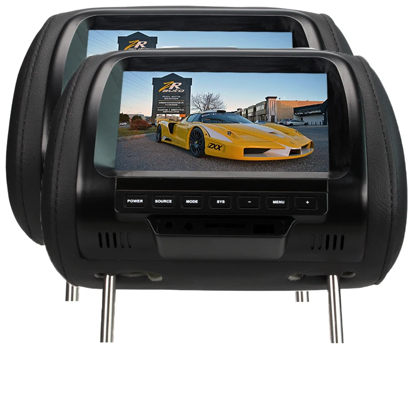 One Pair High quality 7 inch TFT LCD screen pillow monitor DC 12V dual