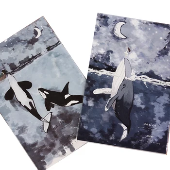 

8pack/lot Carton Whale Forest Paper Envelope 3pcs envelopes 6pcs letter paper Writing Paper Letter For Kids Gift School Supplies