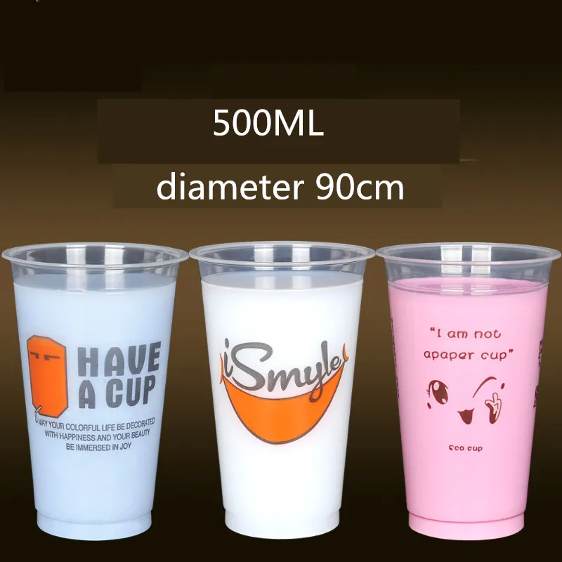 1000pcs disposable thicken plastic cup,90cm diameter500ml bubble tea