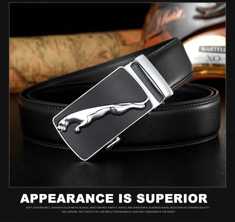 DOULILU Belts For Men Genuine Leather Cowskin Black Belt Automatic Buckle High Quality Business Male Men's Belts1 (10)