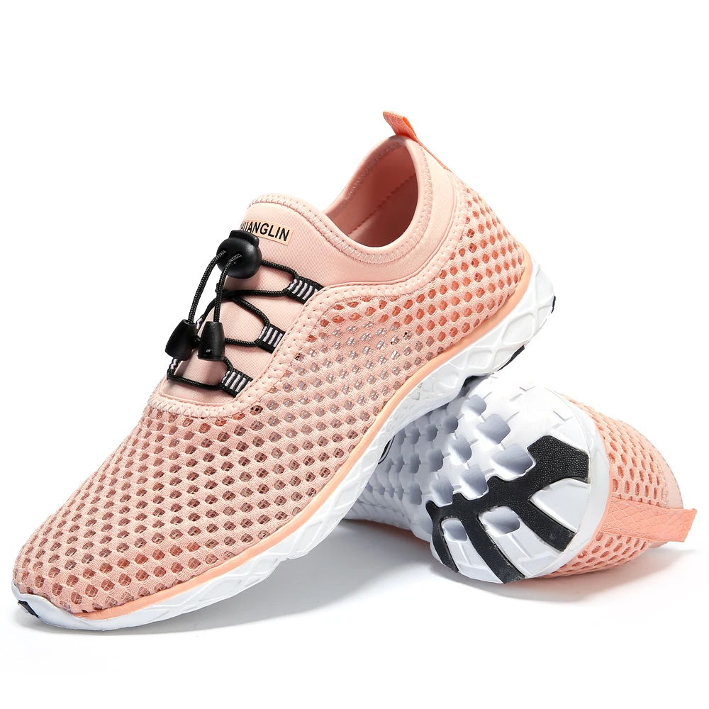 

Women's Quick Drying Aqua Water Shoes Breathable Durable Air Mesh Women Shoes Lace Up Simple Design Flat Shoes Ladies