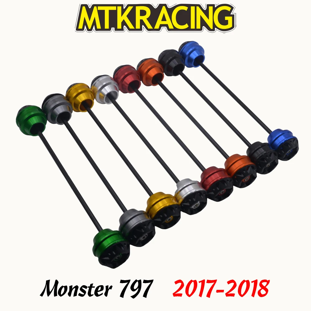 

MTKRACING For Ducati Monster 797 2017 2018 CNC Motorcycle Front Rear wheel Axle Slider shock absorber Falling Protection