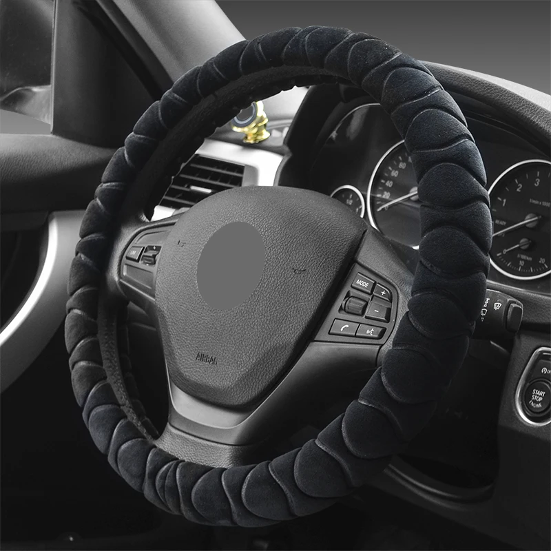 

Steering Wheel Cover Faux Fur Winter Warm Steering Wheel Wrap Fits Most Car 37cm 38cm Size Interior Accessories Black Beige Gray