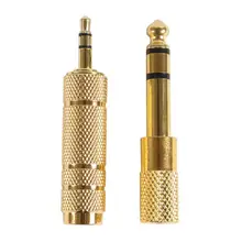 Золотой 3,5 мм до 6,5 мм Женский к мужскому гитарному стерео разъему для наушников аудио адаптер Комплект для Jack усилителя или стерео усилителя