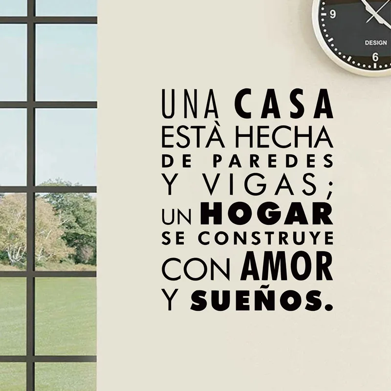 Spanisch Familie Worte Wand Aufkleber Aufkleber un hogar se construye