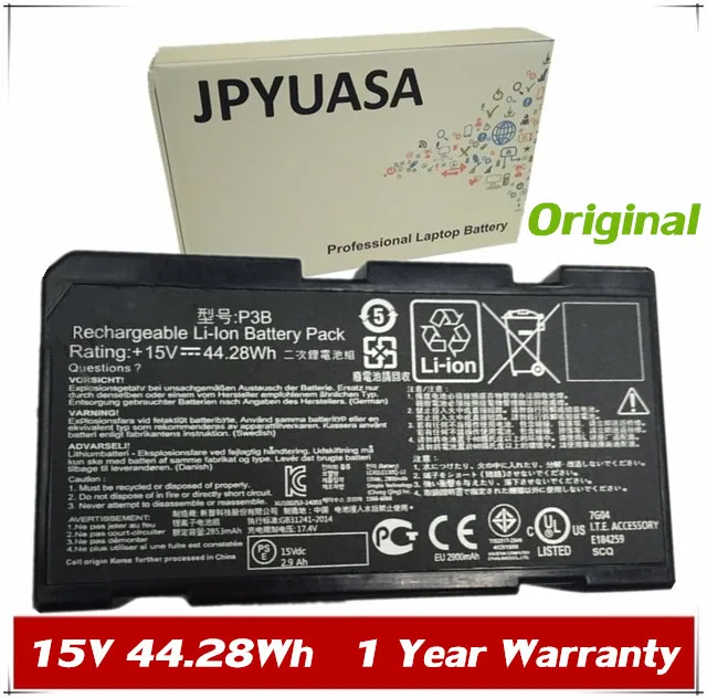 JPYUASA 15V 44.28Wh Original P3B Projector Battery For Asus P3B battery
