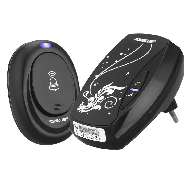 

Waterproof Black Doorbell EU Plug-in 220V AC Digital LED Music 100M Range Wireless Remote Control Home Door Bell