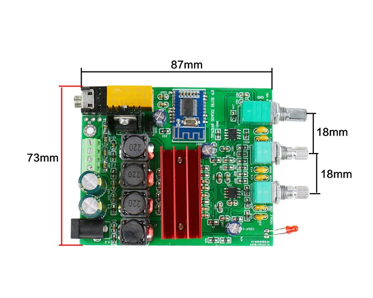 GHXAMP TPA3116 50W*2 Bluetooth Amplifier Audio Board Tweeter Bass adjustment Car Home Theater Digital Amplifiers NE5532 With AUX