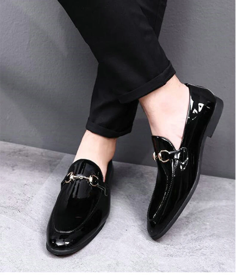 Men's Casual Shoes Loafers Spring Autumn Slip-On Loafers Men Black Mens Shoes Casual Mens Loafers Rivet Big Size 46 47 48 Socks (3)