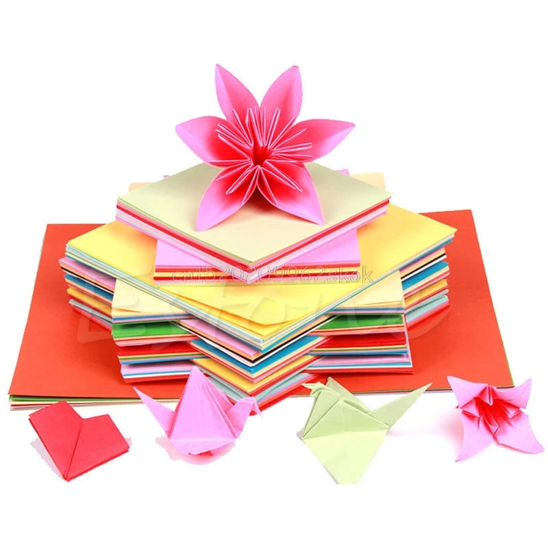 1 упаковка квадратная Складная бумага для желаний разноцветные двухсторонние листы Журавлик оригами Бумага для рукоделия Jy23 19 Прямая поставка