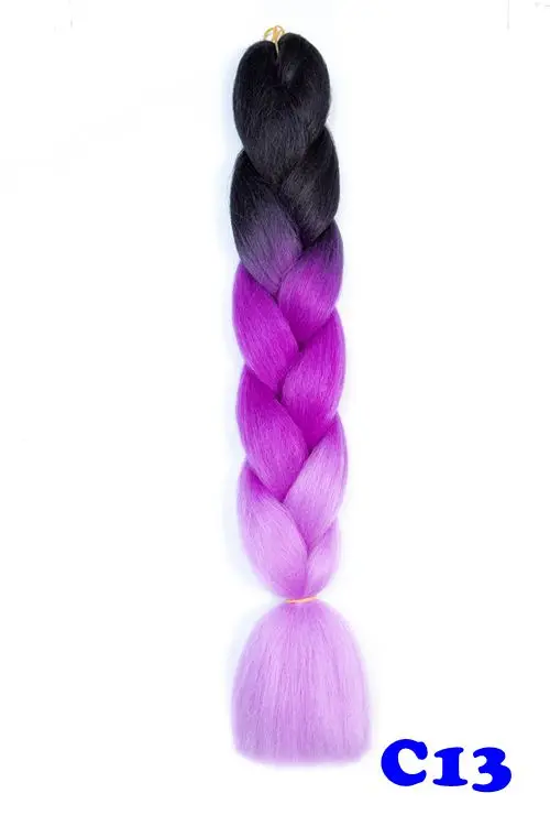 Luxury 24" 60cm Ombre Synthetic Crochet Hair Extensions Jumbo Braids Hairstyles Pink Red Blue Braiding Hair - Цвет: 6/613