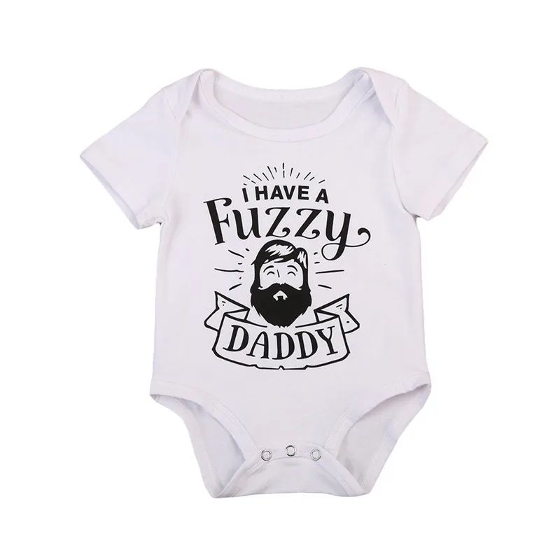 Newborn Infant Funny Letter Printed Boys Bodysuit Baby Clothing Short