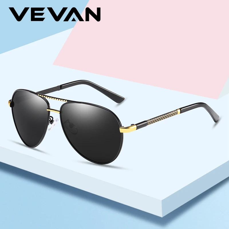 VEVAN Classic Pilot Sunglasses Men Polarized UV400 Vintage Sun Glasses