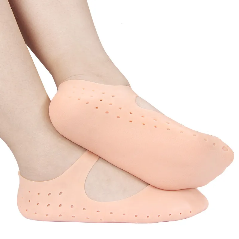 

1 Pair Silicone Gel Heel Socks Foot Care Tool Feet Protector Pain Relief Crack Prevention Moisturize Dead Skin Removal Sock Wi