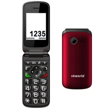 Оригинал VKworld Z2 Сотовый Телефон Две СИМ-Карты 2.4 дюймов Камера 0.3MP 800 мАч Большая Кнопка TFT Flip Старейшины Мини телефон