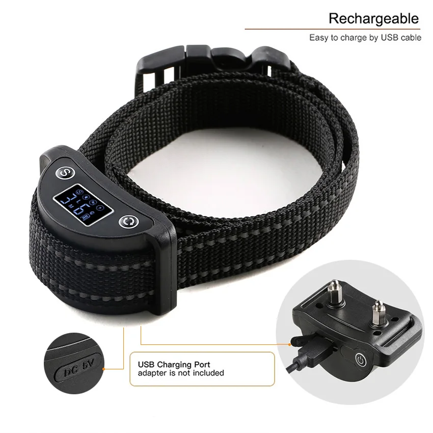 

Black LCD screen dog shock training collar electric dog collar digital dog electric shock collar 2019