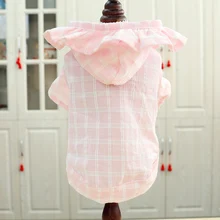 Дышащая Цветочная шляпа, летняя одежда для собак, толстовка с капюшоном, милая шапочка, розовая для йоркширских терьеров и чихуа-Хуа, пальто, одежда для маленьких животных