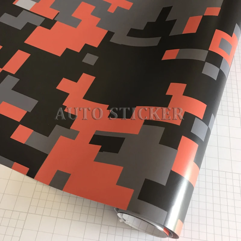 orange black digit camo vinyl car wraps 3