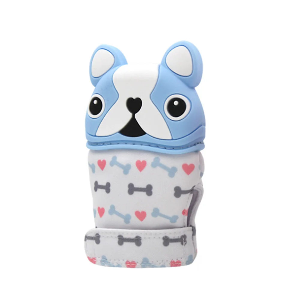 Children s Cartoon Silicone Teether Baby Pacifier Glove Newborn Dog Anti-Bite Glue Gloves Baby Anti-Eat Hand Molar