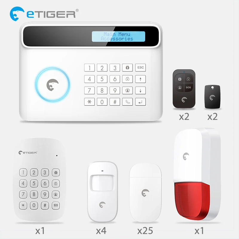 Etiger S4 2019 New Design  PSTN GSM Autodial Home  Security 