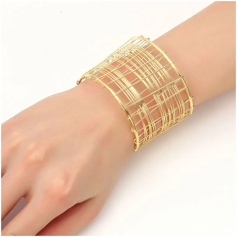 Hollow Wide Cuff Bracelets - Image 5