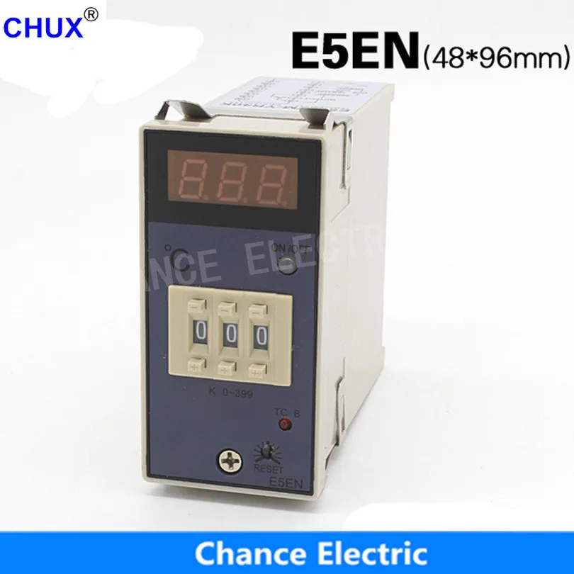 

CHUX AC 220V 3A K Type Temperature Controller,E5EN 0-399C Relay Output LED Digital Display Control Meter