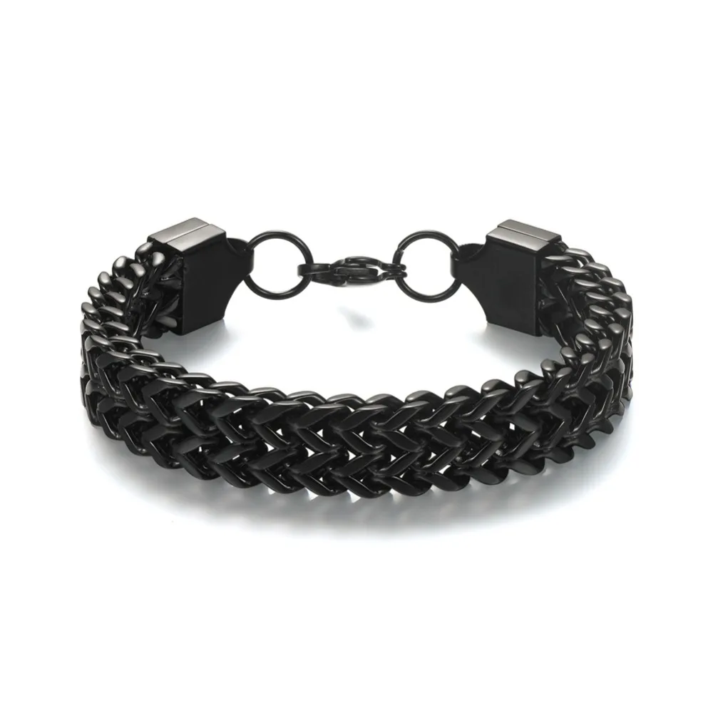 Мм Лидер продаж 12 мм Титан Сталь Цвет серебристый, золотой черный цвет браслет цепочка и браслеты модные крутые для вечерние партии ювелирн см