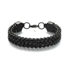 Мм Лидер продаж 12 мм Титан Сталь Цвет серебристый, золотой черный цвет браслет цепочка и браслеты модные крутые для вечерние партии ювелирн см