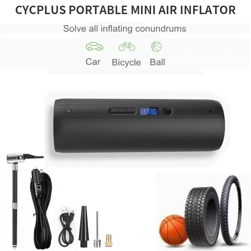 

CYCPLUS A5 Lightweight Intelligent Rechargeable Portable Car Tire Bike Pump Pressure Auto Electric Air Inflator Bicycle Pump