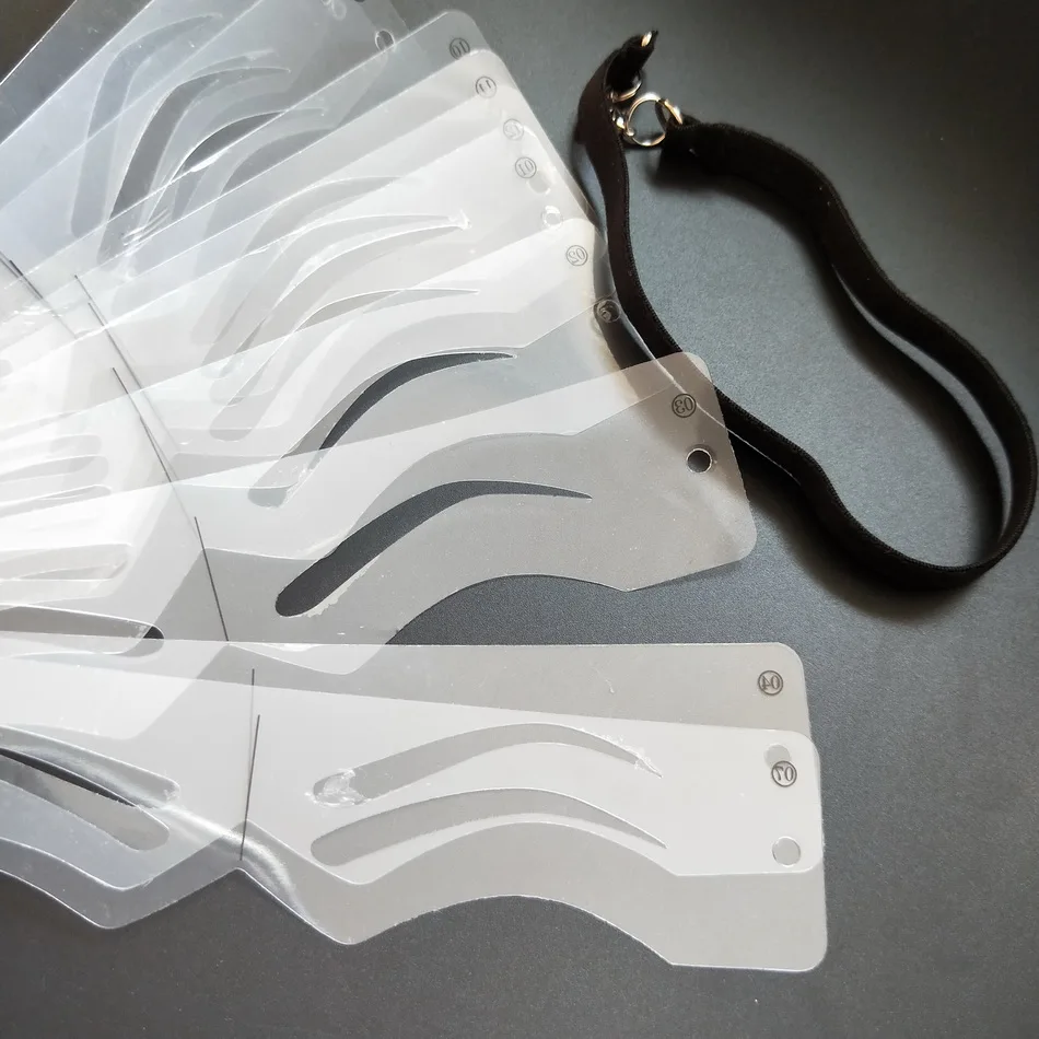 12 designs different classic type eyebrow shapes stencil